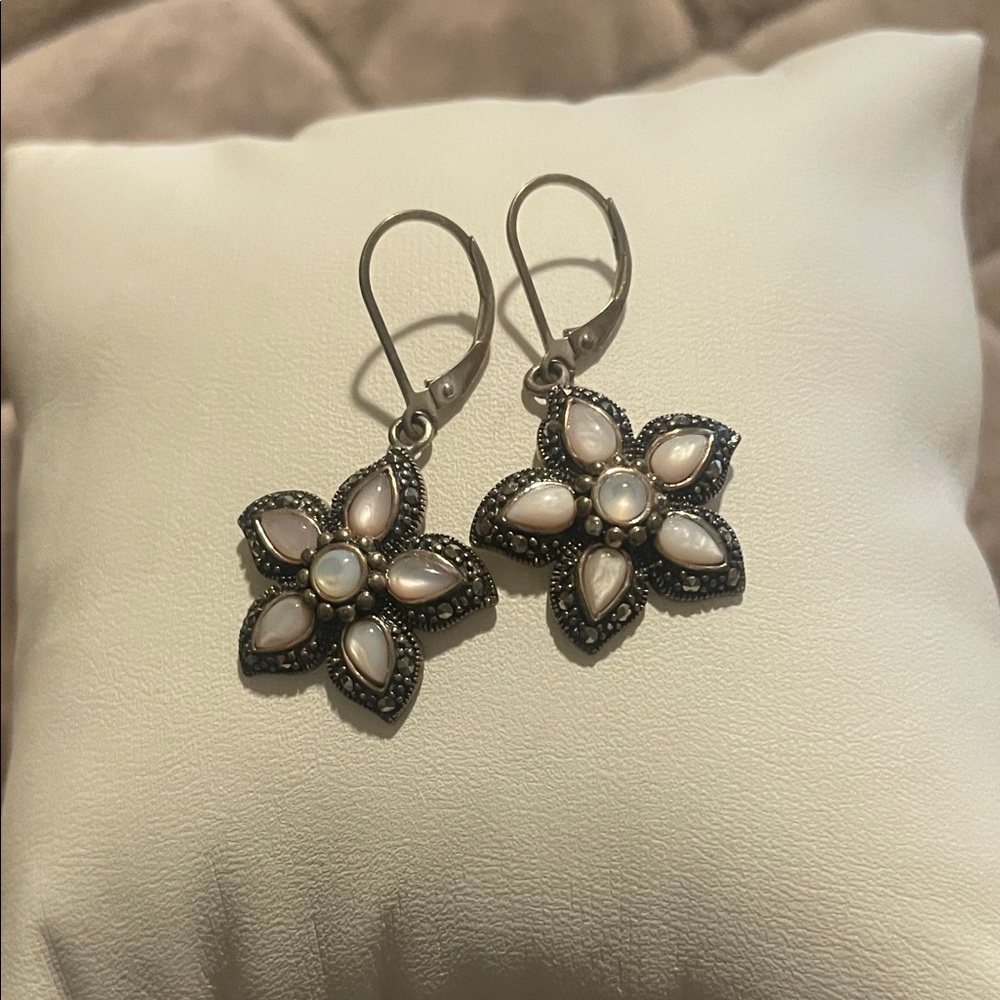 Opal Floral Earrings 925 Silver